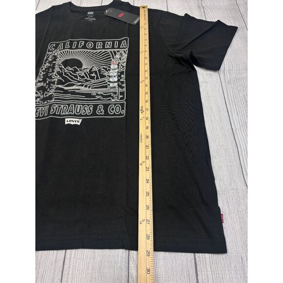 Levis Black California Graphic Mens T-Shirt XL Relaxed Fit 100% Cotton - Picture 6 of 7